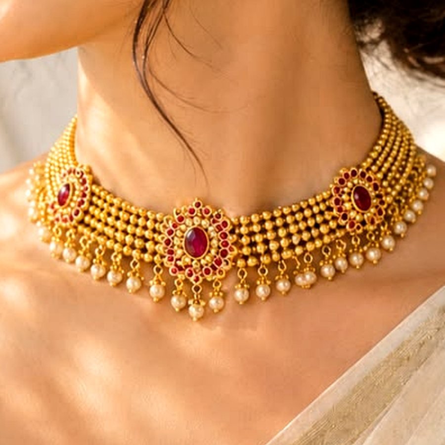 Gold necklaces