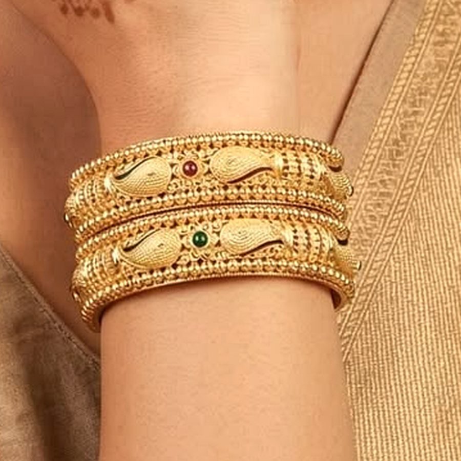 Rajwadi Bangle Pair — 22K gold, 46.0g
