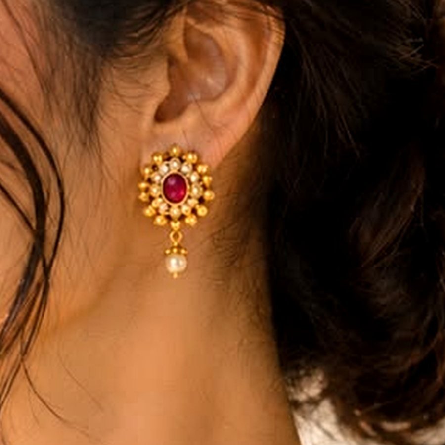 Yasmin Bridal Studs — 22K gold, 9.4g